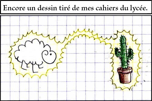 Alors c'est le mouton qui zappe le cactus je crois, et pas l'inverse.