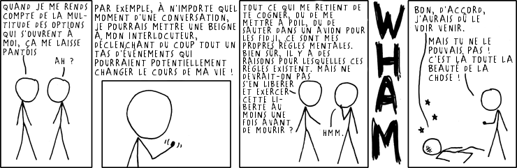 Quand je réalise la multitude des options qu'ont les autres, je suis terrifié.