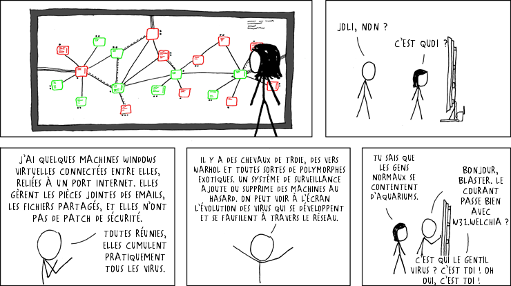 Jusqu’à présent, question « désactivation d’internet », les virus se sont montrés vraiment décevants, et nous n’avons plus beaucoup de temps. Dans une dizaine d’ années, avec la victoire de Linux/Mac, la partie sera finie.